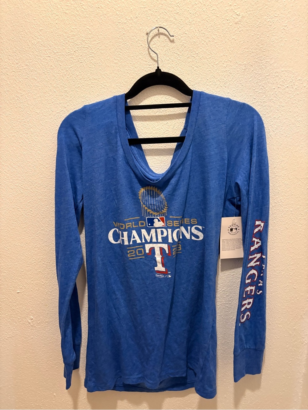 Majestic Royal Blue Texas Rangers World Series Champions Long Sleeve Tee